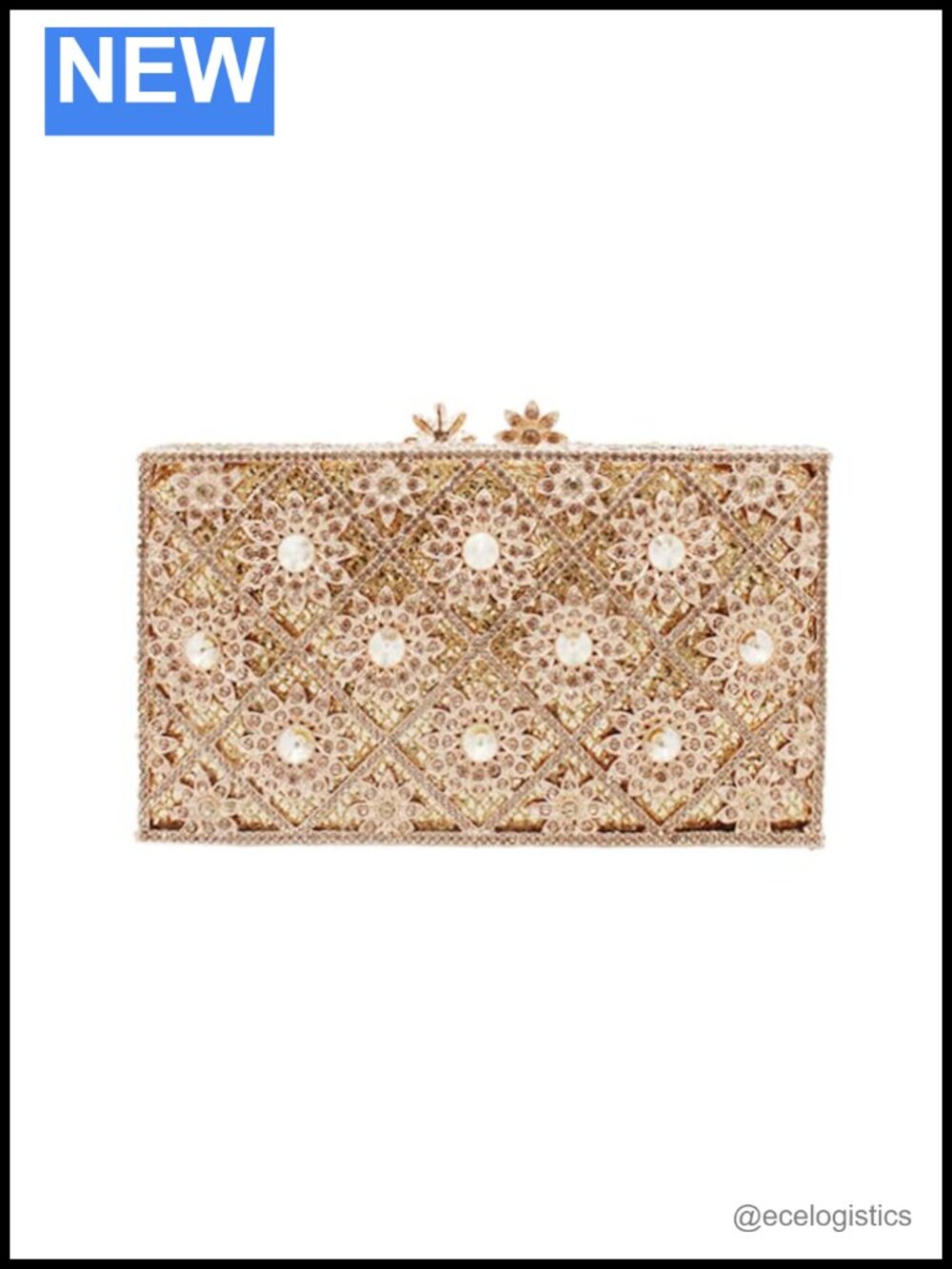 Sunflower Rhinestone Crystal Evening Clutch Bag Box Handbag Prom Wedding Party